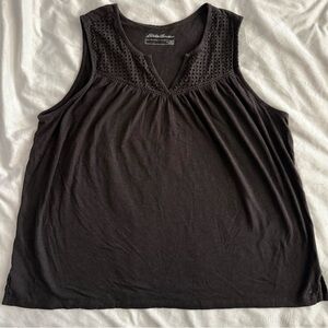 Plus Size Eddie Bauer Women's Black Sleeveless Top 2XL